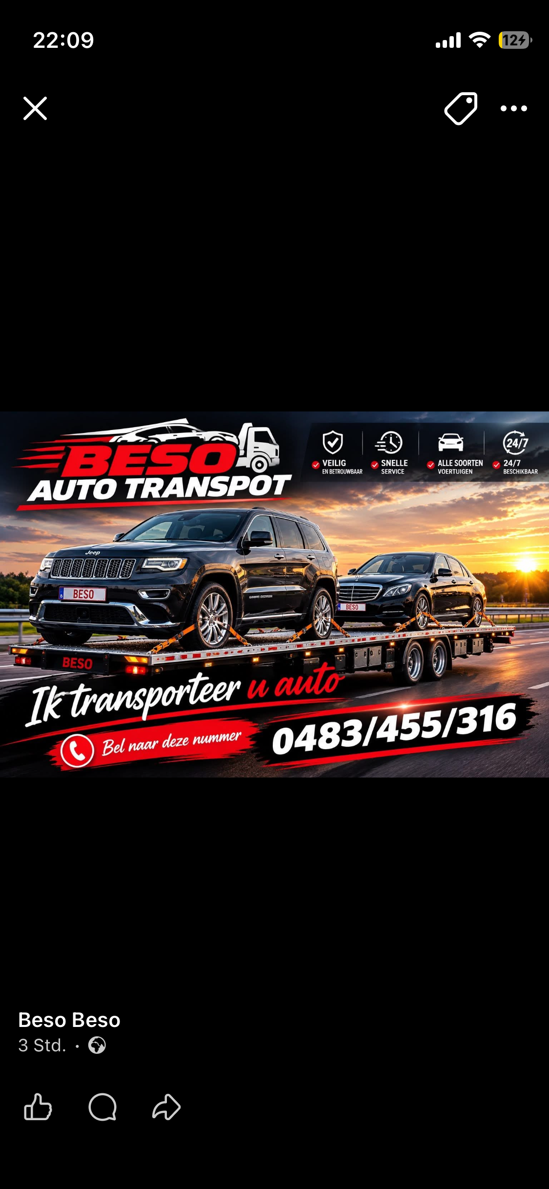 BESO Auto Transport met voertuigen op een autotransporter